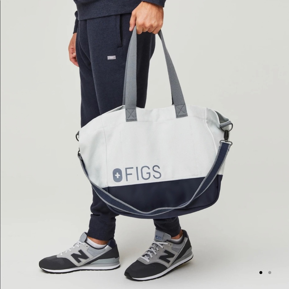 Figs laminated tote bag ice grey